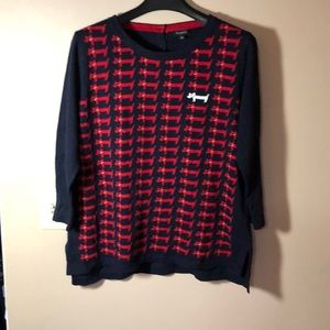 So cute Talbots sweater red/navy sz Lg worn once